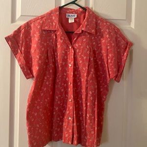 Ladies button up short sleeve blouse size medium from Blair